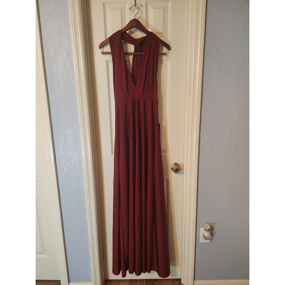Lulu's Tricks of the Trade Burgundy Wrap Maxi Dress